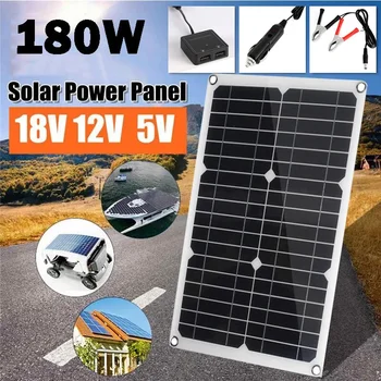180 Вт Солнечная панель с двумя солнечными батареями USB 18 В, наружное портативное зарядное устройство, Солнечная Зарядная плата для телефона, кемпинга, автомобиля, наружная солнечная пластина