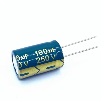6 шт./лот высокочастотный низкоомный алюминиевый электролитический конденсатор 250 В 100 МКФ 250 В 100 МКФ размер алюминиевого электролитического конденсатора 16 * 25 20%