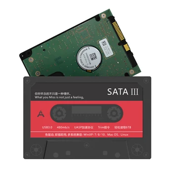 2,5-дюймовый Внешний SSD-накопитель 5 Гбит/с Винтажный Жесткий диск С поддержкой протокола UASP Drive Free Plug and Play для Windows / Mac OS / Linux