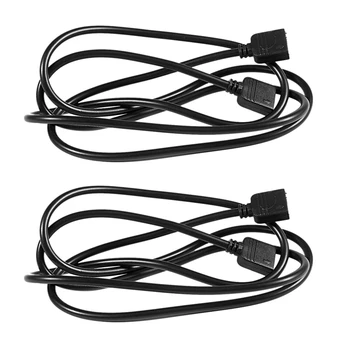 2X Светодиодные ленты RGB 4-контактный разъем-розетка Удлинительный кабель Черный 1 м