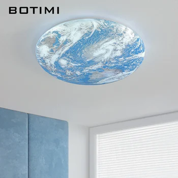 BOTIMI Earth Shade Круглые потолочные светильники для спальни 38 см 48 см, современные потолочные светильники с регулируемой яркостью, светильники для комнат с дистанционным поверхностным монтажом