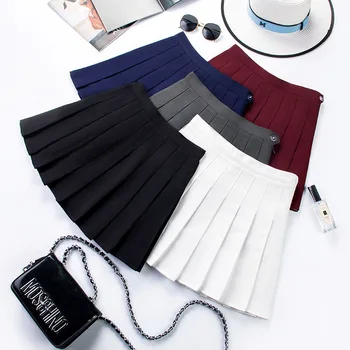 Плиссированная юбка с высокой талией, летняя одежда, женская черная мини-юбка в корейском стиле харадзюку для школьной формы для девочек
