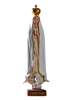 Католическая статуя Богоматерь Фатимская Статуя Девы Марии Фигурка для домашнего стола Католический декор Статуя Статуэтка из смолы
