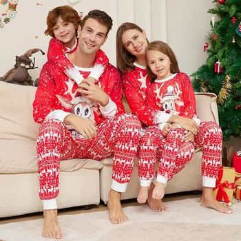 Рождественская одежда для семьи, Рождественские Пижамы 2024, Новогодняя мода, Зеленый Комплект для взрослых и детей с принтом Санта-Клауса, Детские ползунки, пижамы