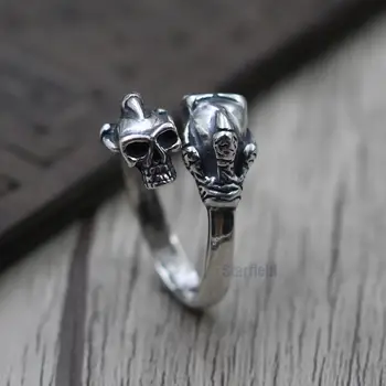 Ретро Открытое Индивидуальное Мужское Кольцо Кольцо S925 Стерлингового Серебра Уникальное Кольцо Из Тайского Серебра Старое