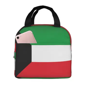 Сумка-тоут с сумкой для ланча под флагом Кувейта, переносной холодильник, термоизолированная коробка для офисной работы, школьного пикника, пляжного отдыха, кемпинга, мужчин, детей, женщин
