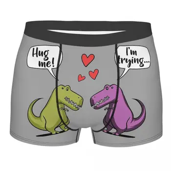 Мужские трусы-боксеры T-Rex Hug Me, нижнее белье, динозавры, Дышащие динозавры, Идея подарка высокого качества