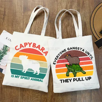 Сумки для покупок из капибары, сумка-тоут, сумка-тоут Capybaras Is My Spirit Animals, сумка через плечо, холщовые сумки, большая сумка для колледжа