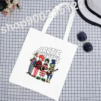 Женская сумка-Тоут Arctic monkeys Bag Harajuku Shopping Холщовая Сумка Для Покупок модная сумка-браслет На плечо Женская Сумка Подарок Учителю