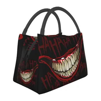 Улыбка Джокера, Ха-ха, женская термоизолированная сумка для ланча, Забавный Клоун, сумка для ланча для офиса, Многофункциональная коробка для еды на открытом воздухе