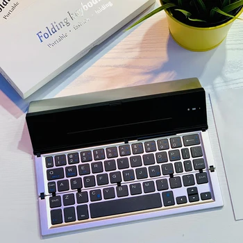 Складная беспроводная клавиатура Цифровая клавиатура из алюминиевого сплава, легкая пылезащитная, совместимая с Bluetooth для универсального планшетного телефона