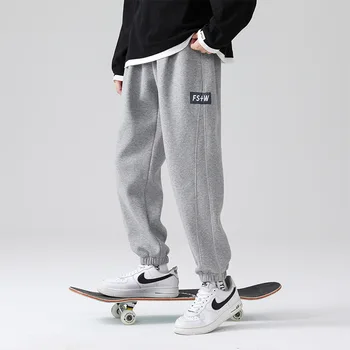 Мужские осенне-зимние новые спортивные брюки большого размера, мужские свободные спортивные брюки с корсетом в гонконгском стиле, трендовые хип-хоп