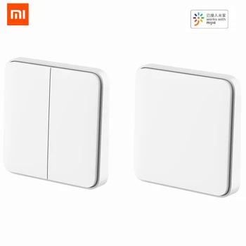Новый беспроводной умный настенный выключатель Xiaomi Mijia с одинарным / двойным открытием и двойным управлением для интеллектуального пульта дистанционного управления Mi Home APP