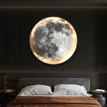 Современный светодиодный настенный светильник Луна Земля Внутреннее Освещение Для спальни гостиной комнаты ДОМАШНЕГО декора Светильники Подвесные светильники для картин