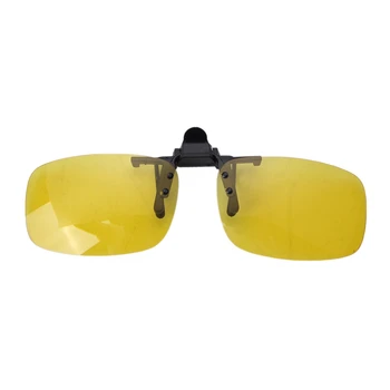 3-кратные прямоугольные прозрачные желтые линзы без оправы, клипса для очков ночного видения для вождения