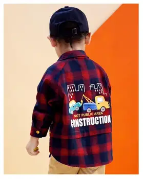 детская хлопковая рубашка с длинными рукавами