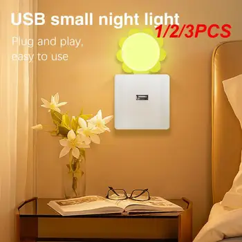 1/2 /3ШТ Светодиодный ночник с голосовым управлением Mini USB, переносная маленькая аварийная лампа, спальня, гостиная, прикроватная тумбочка с китайским голосом