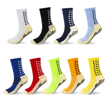 Мужские нескользящие футбольные длинные носки, высококачественные дышащие Удобные спортивные носки, футбольные, баскетбольные, теннисные носки
