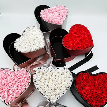 Двухслойная подарочная коробка Athena в форме сердца, коробка для мыла, цветочная коробка для ручной упаковки, материал цветочного магазина, Свадебная Валентинка
