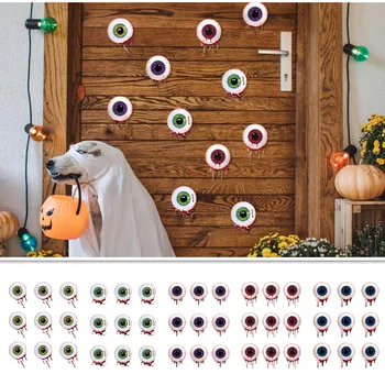 Наклейки на Стены в форме Глазных Яблок на Хэллоуин, 5 шт. Реалистичные ПВХ Страшные Наклейки На Окна В Форме Глазных Яблок Для DIY Домашней Ванной Комнаты В помещении