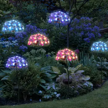 Садовые фонари Водонепроницаемые с эффективной зарядкой, имитирующие гортензию, Солнцезащитные лампы для балкона, лампа для лужайки во дворе, креативная 0,6 Вт