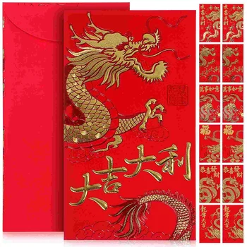 36 Шт конвертов Новогодний Красный Китайский пакет для расходных материалов Наличные в обмен на бумажные деньги 2024