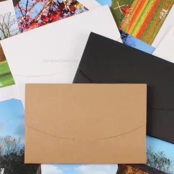 50 штук по 16x10,5x0,5 см Винтажный конверт из крафт-бумаги для открыток, обложка для поздравительной открытки, фотобокс