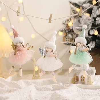 Веселого Рождества, плюшевая девочка-снежинка, кукла-ангел, подвеска в виде рождественской елки 2023 Navidad для домашнего рождественского украшения