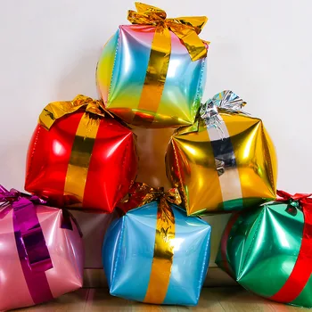 22-дюймовая Рождественская коробка, воздушный шар из фольги, красно-зеленые воздушные шары из фольги на День рождения, Рождество, Новогодние принадлежности для тематических вечеринок