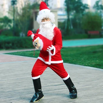 Костюм Санта-Клауса для взрослых в рождественской костюмированной вечеринке, маскарадный костюм для мужчин, костюмы
