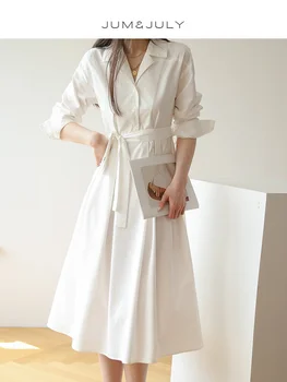 2023 Весна /лето, новое темпераментное платье для чаепития, Французское дизайнерское платье-рубашка в маленьком и нежном стиле, женское платье-рубашка