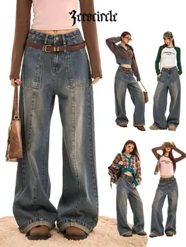 Мешковатые джинсы в американском ретро Стиле, женские Y2K, Винтажная уличная одежда 90-х, джинсовые брюки с высокой талией, Женские Широкие брюки