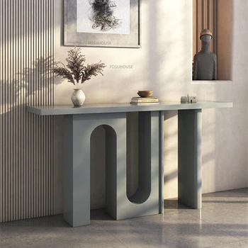 Простой консольный столик из массива дерева для современной мебели в гостиной, стол для прихожих, стол для украшения домашнего коридора