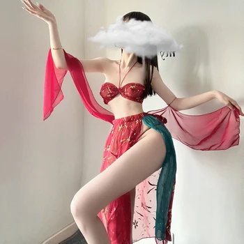 Сексуальное Китайское традиционное нижнее белье, женское шифоновое прозрачное платье, костюм, экзотический костюм для косплея в Древнем Китае, классические костюмы