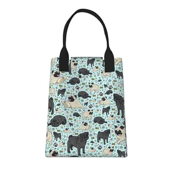Yeah Pugs Большая модная сумка для покупок с ручками, многоразовая хозяйственная сумка из прочной винтажной хлопчатобумажной ткани