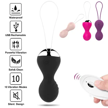 Силиконовые вагинальные шарики, Гантели для упражнений, 10-частотные тренажеры для сужения влагалища, вибратор, шарики Кегеля, Тренажер для мышц, Сжимающийся мяч