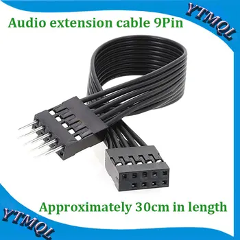 100Pcs Placa base de 9 pines, USB 2,0, extensión macho a hembra, Cable de datos Dupont, línea de Cable de 30cm para PC DIY