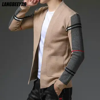 2023 Топовый Новый зимний тренд мужской моды, вязаный кардиган в полоску с длинным рукавом, свитер, мужское повседневное универсальное пальто, мужская одежда