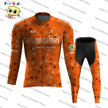 2023 Euskaltel Детский Комплект Из Джерси Для Велоспорта, Детский Быстросохнущий MTB С Длинным Рукавом, Дышащая Одежда Для Шоссейного Велоспорта