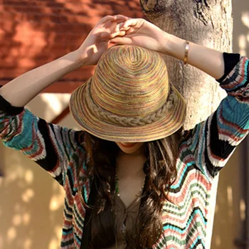 Летние модные солнцезащитные шляпы, повседневная пляжная соломенная дышащая дорожная шляпа, Богемные винтажные солнцезащитные кепки для женщин на открытом воздухе