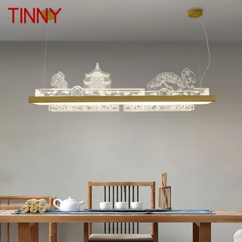 Жестяная Современная Подвесная Люстра LED 3 цвета из китайского Золота Роскошные Креативные Подвесные светильники Для столовой чайханы