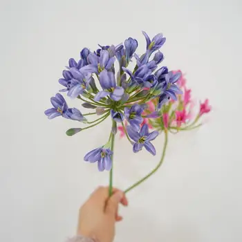 Практичный искусственный цветок, долговечный, устойчивый к атмосферным воздействиям цветок из искусственного шелка, искусственный цветок агапантуса, который не вянет