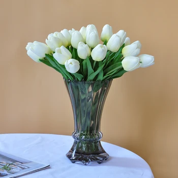 Роскошный искусственный цветок тюльпана, имитирующий букет цветов, искусственные цветы для свадебного декора, украшения домашнего стола, реквизит для фотосъемки