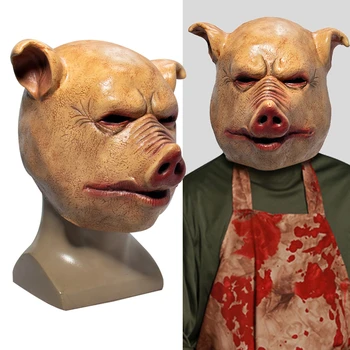 Cafele, Страшная Латексная маска на голову свиньи, Маскарадный костюм, Косплей животного, Латексная маска на все лицо, украшение для вечеринки на Хэллоуин