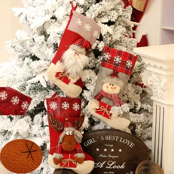 Детский пакет для конфет, Рождественские носки, Рождественские сумки, Носки для украшения камина, Новогодние пакеты, Большие рождественские носки в подарок, Рождество