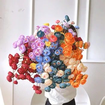 3ШТ 4-зубчатый чайный бутон Росистого лотоса, искусственный шелковый цветок весеннего цвета, связанный вручную цветок, подходящие материалы для украшения свадьбы