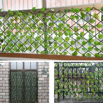 Выдвижной садовый забор для уединения, искусственный лист растения, расширяемый искусственный Лист плюща, виноградная лоза, открытый балкон, украшение садоводческих растений