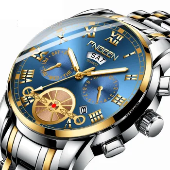 Роскошные мужские часы, высококачественные водонепроницаемые светящиеся мужские наручные часы, Дата, Неделя, мужские кварцевые часы