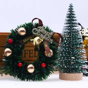 Мини-Рождественский венок с колокольчиками и бантиками, миниатюрный Рождественский венок для дома, рождественские венки для дома, изысканные для веселья, для дома