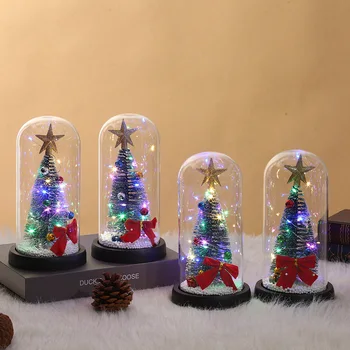 Новогодние подарки Рождественская елка со светодиодной подсветкой в стеклянном куполе, рождественские лампы для вечеринки, украшение дома, Праздничные украшения, подарок для нее